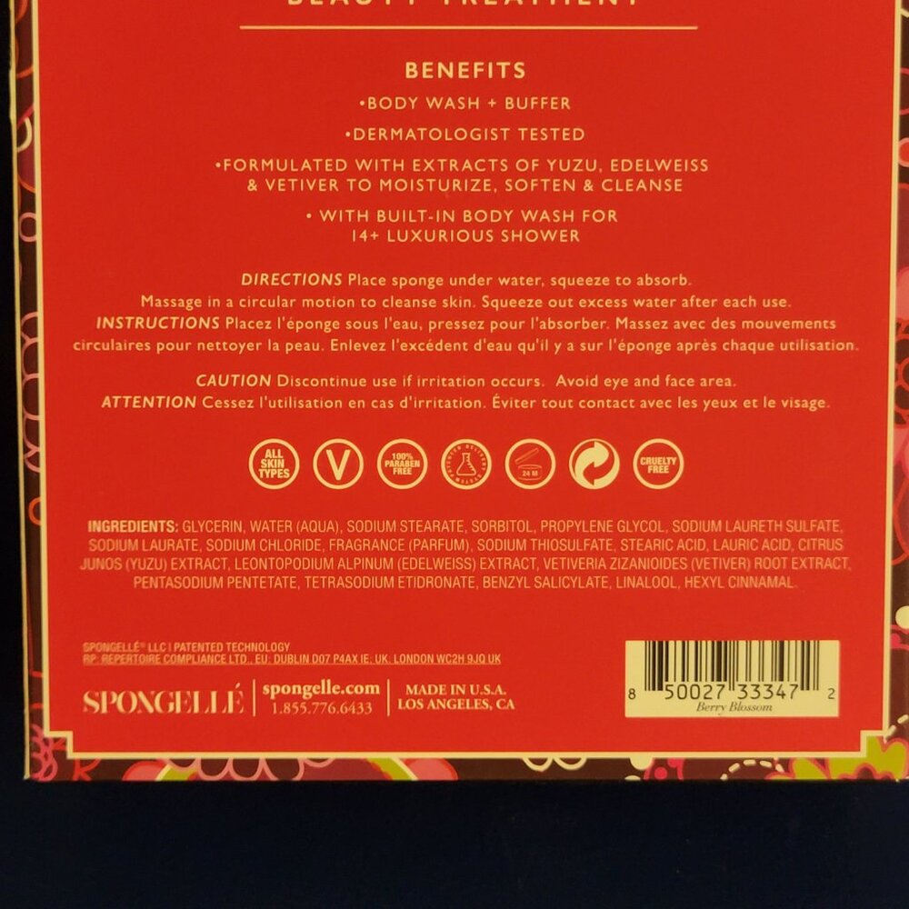 Spongelle Berry Blossom Body Wash Sponge 3 Oz - Picture 10 of 11